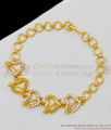 Valentine Special Heart Shaped Gold Bracelet Regular Wear Jewelry Online BRAC138