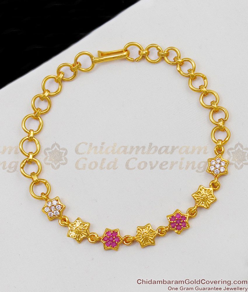 Flower Pattern One Gram Gold Jewelry Stone Bracelet For Ladies BRAC142 Flower Pattern One Gram Gold Jewelry Stone Bracelet For Ladies BRAC142
