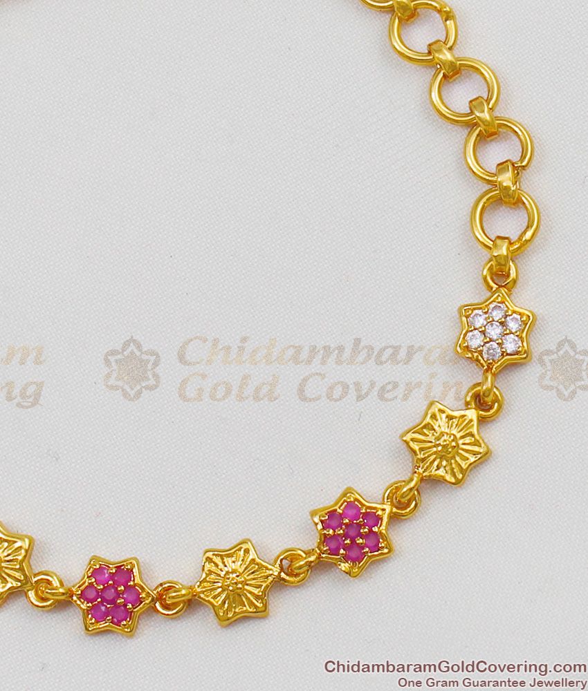 Flower Pattern One Gram Gold Jewelry Stone Bracelet For Ladies BRAC142 Flower Pattern One Gram Gold Jewelry Stone Bracelet For Ladies BRAC142
