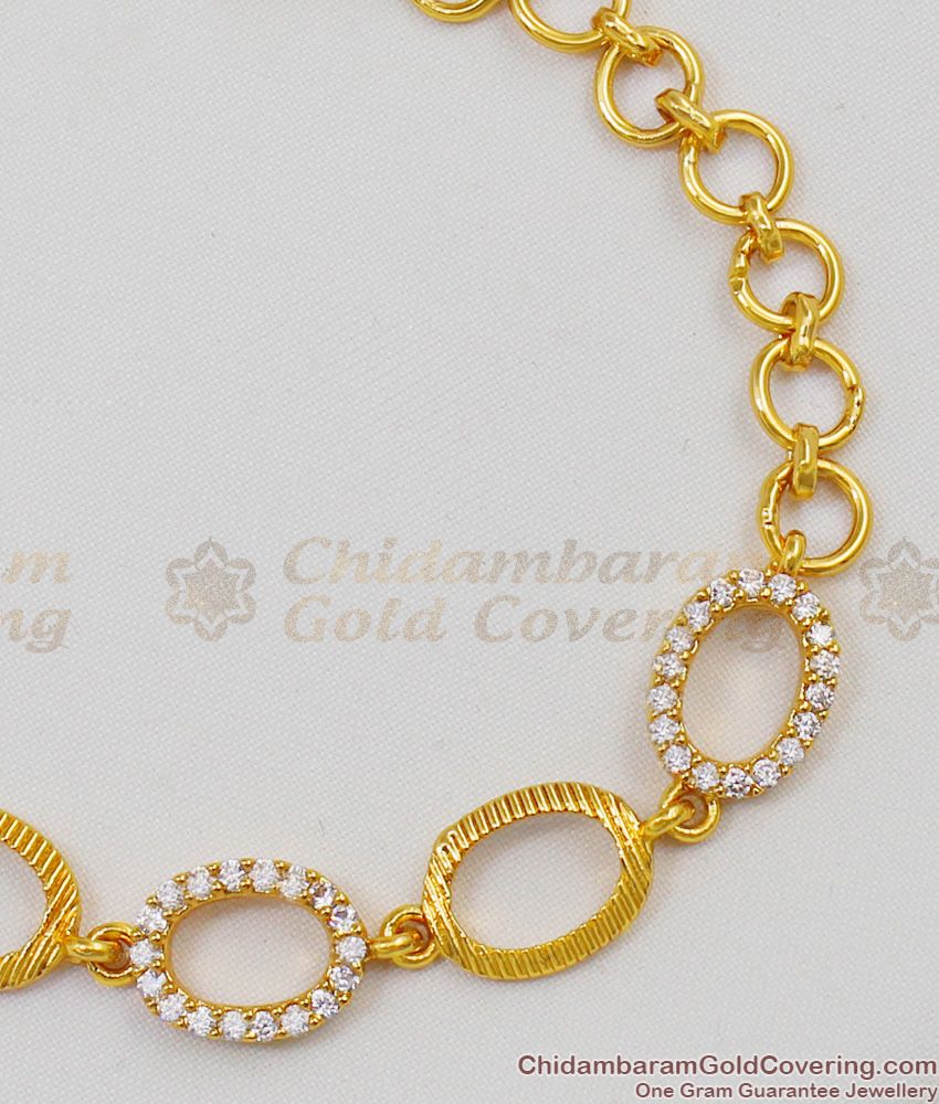 Full White Stone Gold Bracelet Diamond Pattern Jewelry For Ladies Online BRAC143