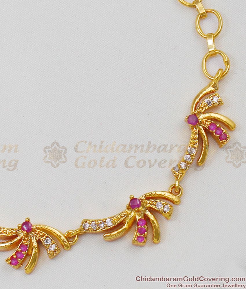 High on Fashion Gold Bracelet Ruby Pattern Jewelry For Ladies Online BRAC144