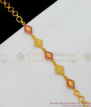 Trendy Ruby Stone Gold Bracelet Diamond Pattern Jewelry For Women BRAC159