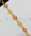 Trendy Ruby Stone Gold Bracelet Diamond Pattern Jewelry For Women BRAC159