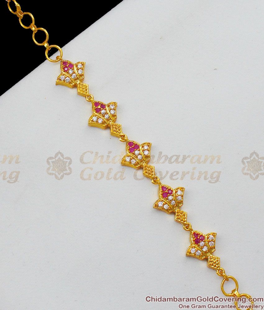 Full Ruby Flower Womens Bracelet Online Gold Jewelry Gift for Someone Special BRAC161