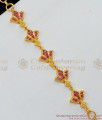 Full Ruby Flower Womens Bracelet Online Gold Jewelry Gift for Someone Special BRAC162