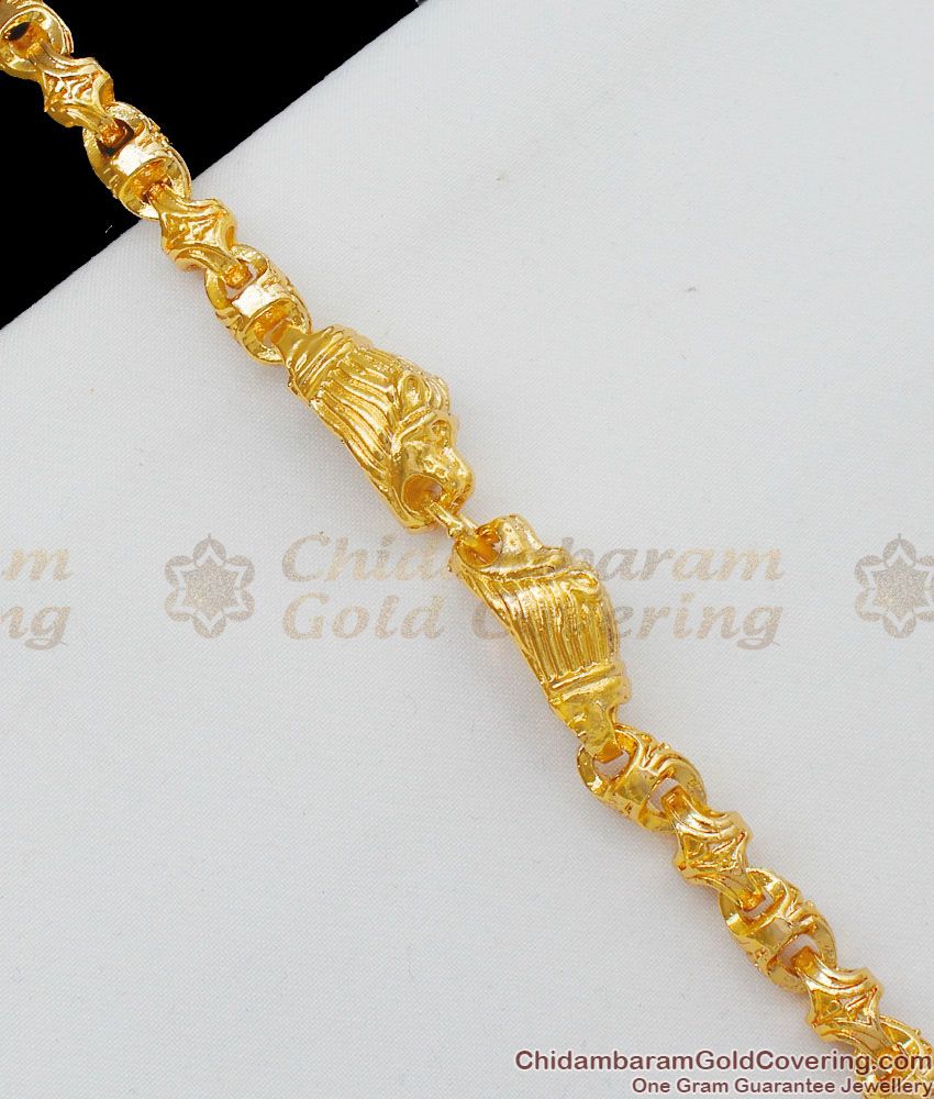 Lions Head Thick Mens Bracelet Gold Imitation Guaranteed Jewelry Collections BRAC163