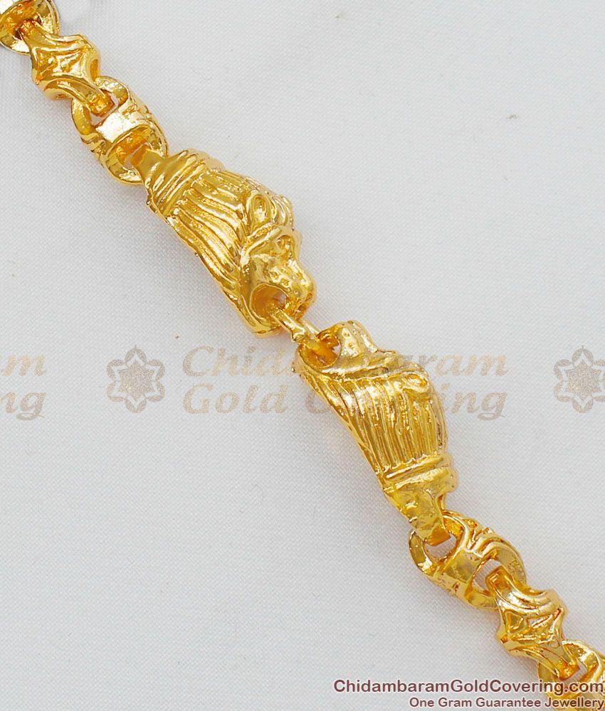 Lions Head Thick Mens Bracelet Gold Imitation Guaranteed Jewelry Collections BRAC163