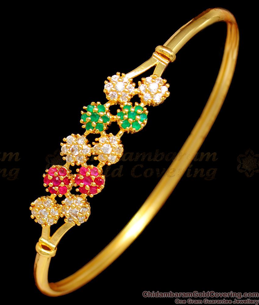 New Arrivals Open Type Multi Stone Party Wear Bracelet Collections BRAC165