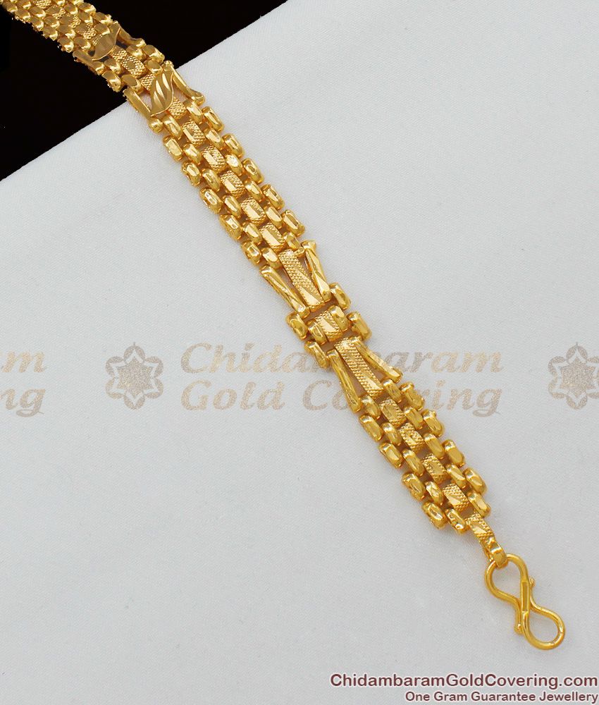 Thick Bracelet For Mens Party Wear Jewelry One Gram Gold Designs BRAC178