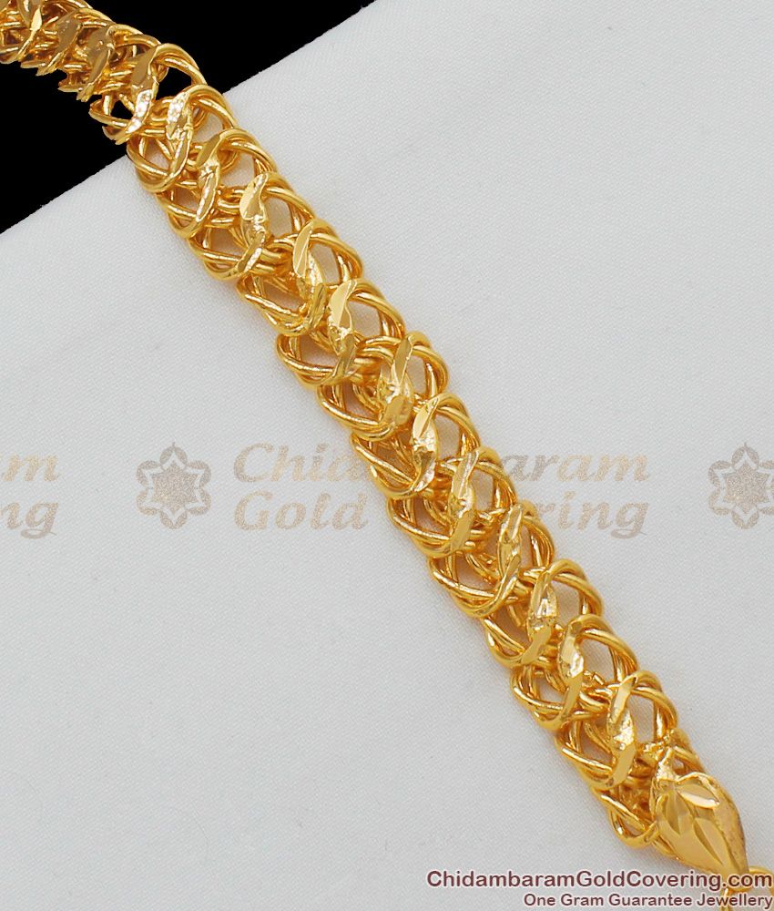 Thick Bracelet For Mens Party Wear Jewelry One Gram Gold Designs BRAC180