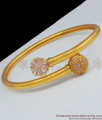 AD White Luxury Flower Design Gold Inspired Open Type Bracelet Jewelry Fashion Model BRAC188
