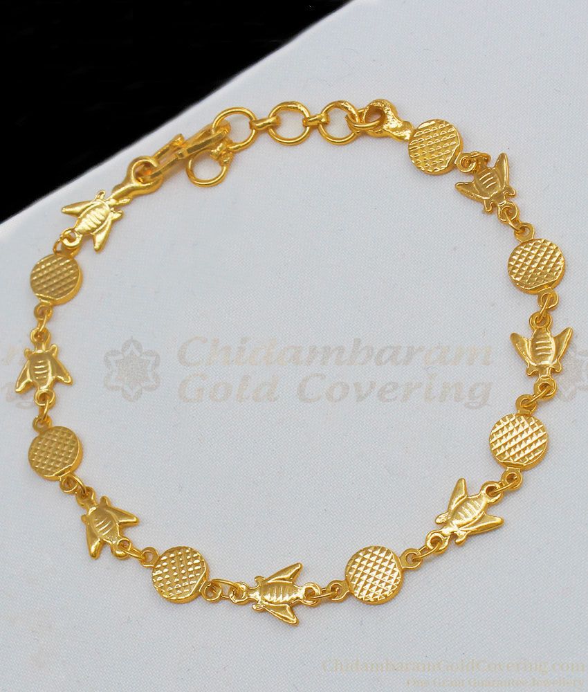 Beautiful Butterfly Pattern Fancy Design Gold Plated Bracelet Collections Online BRAC190