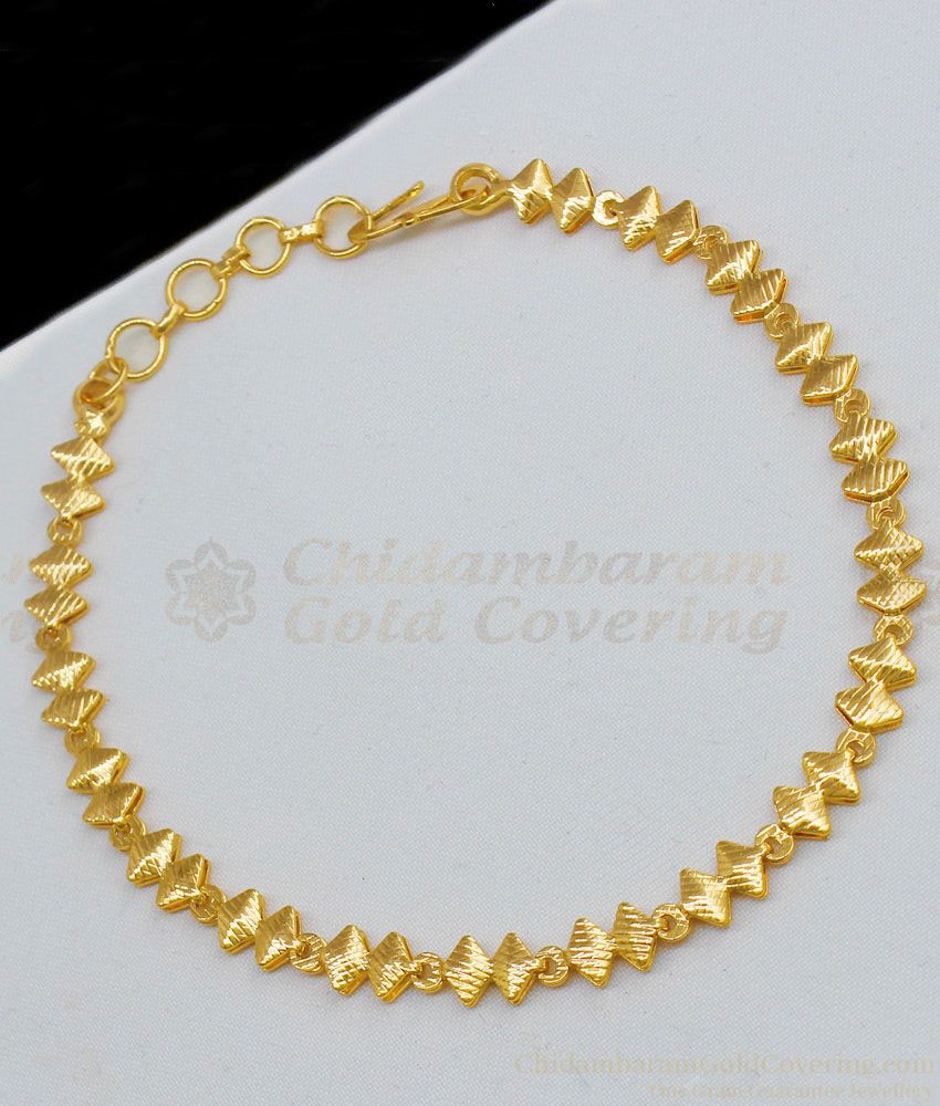 Creative Gold Rhombus Shape One Gram Bracelet Jewelry For Ladies Daily Use BRAC191 Creative Gold Rhombus Shape One Gram Bracelet Jewelry For Ladies Daily Use BRAC191