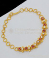 Lovely Heart Design With AD Ruby Stone Gold Plated Bracelet Collection BRAC193