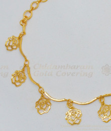 Pretty Rose Flower Design Gold Plated Bracelet Collections Online BRAC194 Pretty Rose Flower Design Gold Plated Bracelet Collections Online BRAC194
