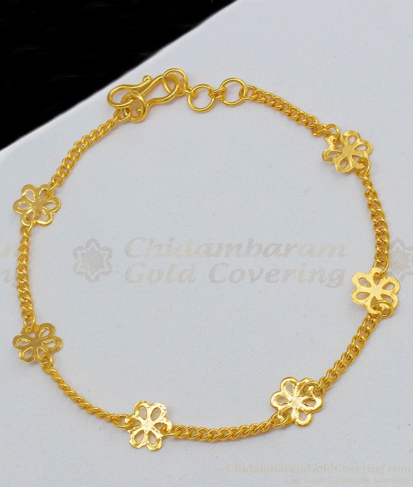 Aspiring Gold Flower Model South Indian Style Bracelet For Married Womens BRAC199