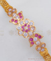 Grand Gold Design Impon Pink And White Stone Gold Bracelet Bridal Wear BRAC208