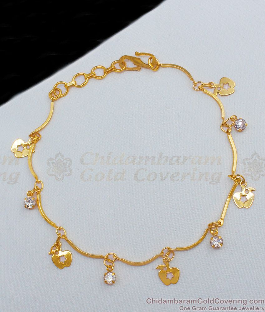 Apple Design Gold Plated Light Weight Bracelet Collections Online BRAC213