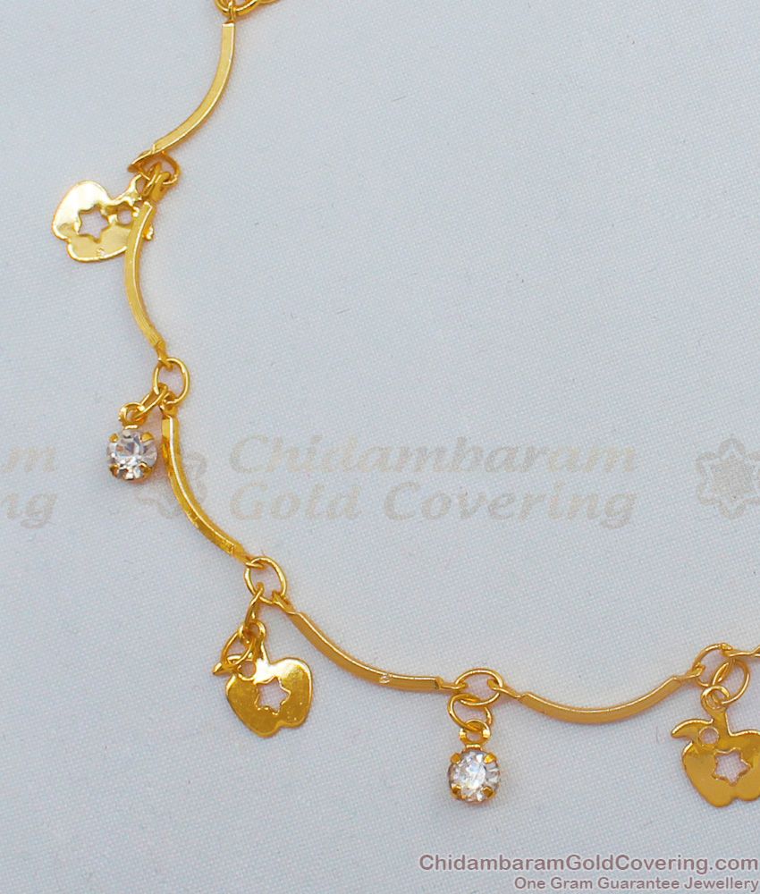 Apple Design Gold Plated Light Weight Bracelet Collections Online BRAC213