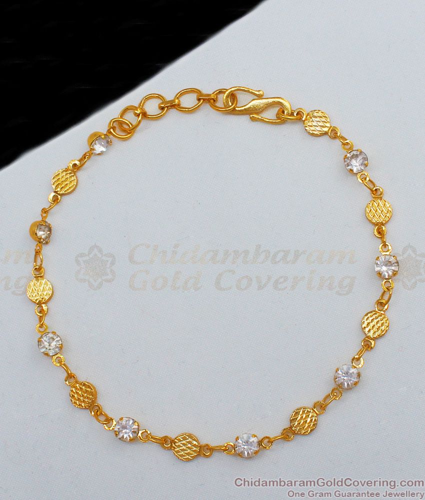 White Stone Gold Bracelet Regular Wear Jewelry Online BRAC215