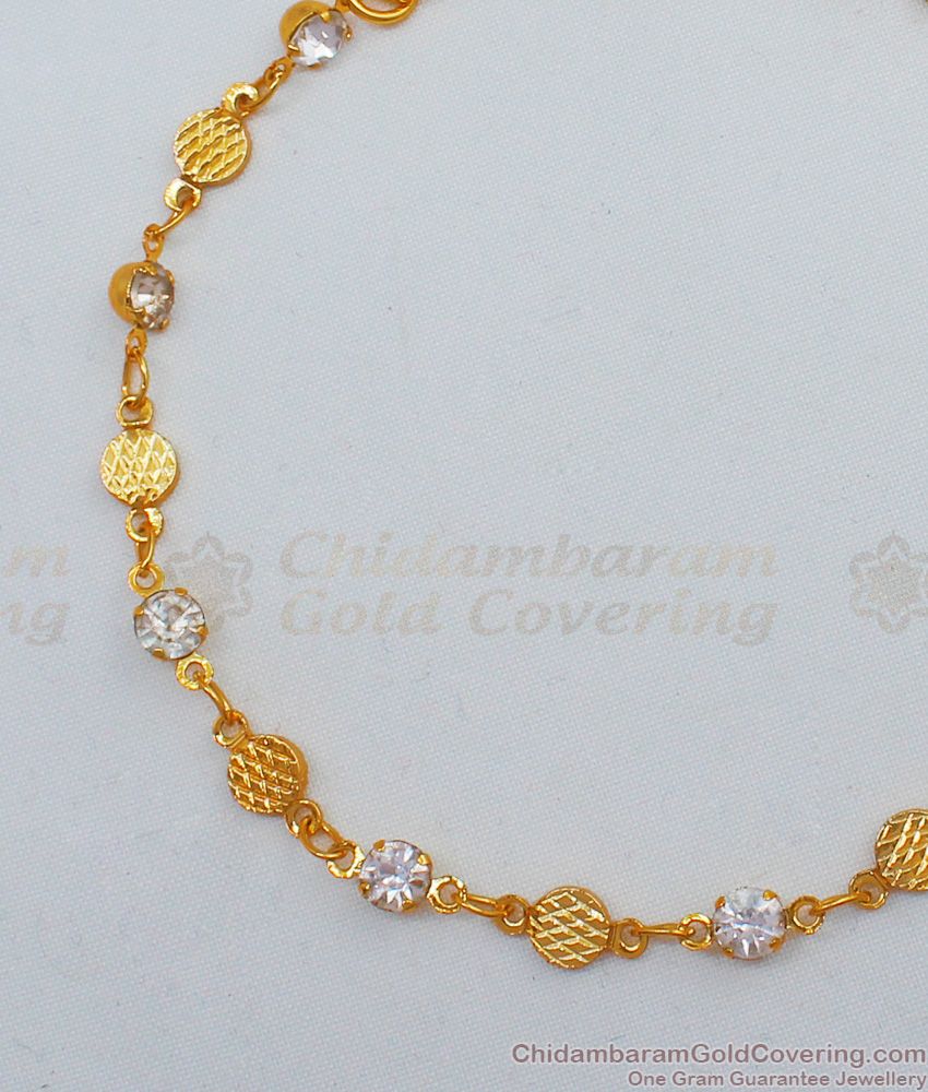 White Stone Gold Bracelet Regular Wear Jewelry Online BRAC215