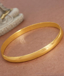 BRAC230 Impon Mens Plain Kaapu Design Bangle Pattern One Gram Gold Jewelry