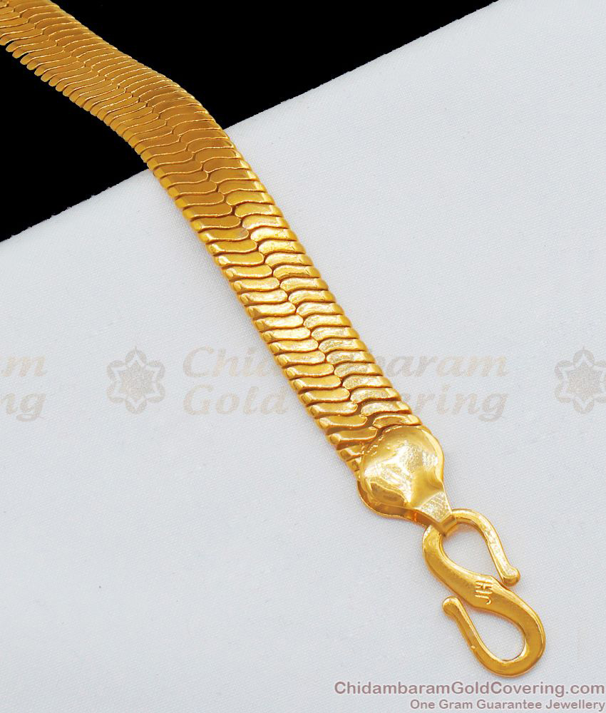 Majestic Knitted Design Gold Thick Bracelet For Mens Party Wear BRAC235