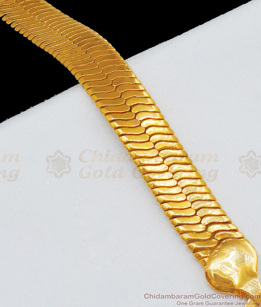 Majestic Knitted Design Gold Thick Bracelet For Mens Party Wear BRAC235