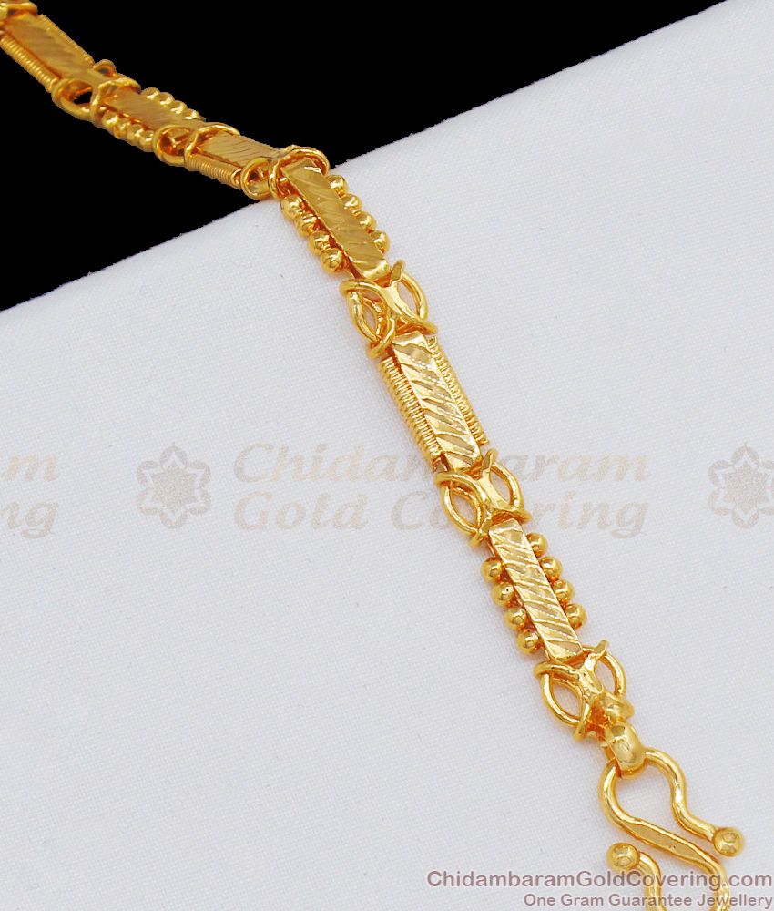 Thin Gold Chain Bracelet For Men One Gram Gold Jewelry Designs BRAC239