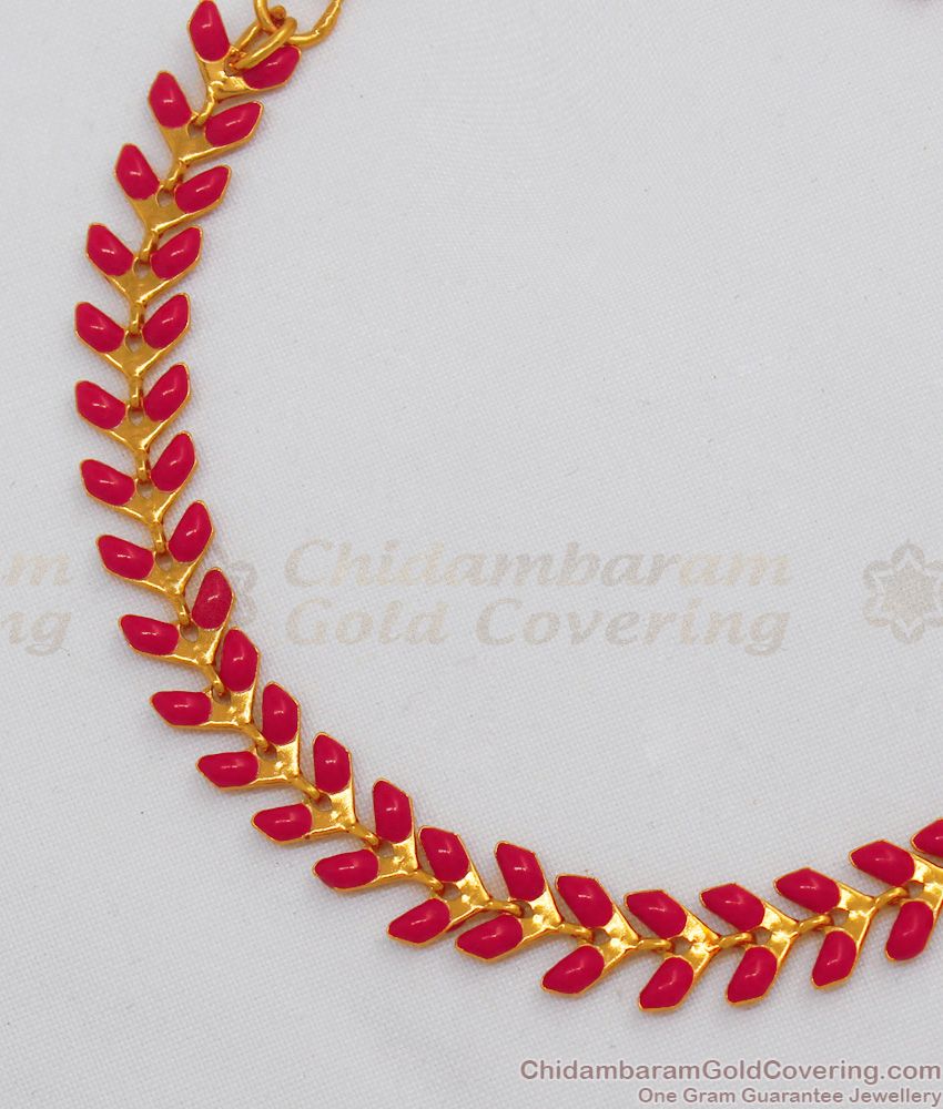 Beautiful Red Flower Model Gold Imitation Bracelet For Marriage Functions BRAC257