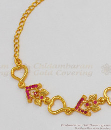 Valentine Gift Heart Shaped Ruby Stone Imitation Bracelet Design BRAC259 Valentine Gift Heart Shaped Ruby Stone Imitation Bracelet Design BRAC259