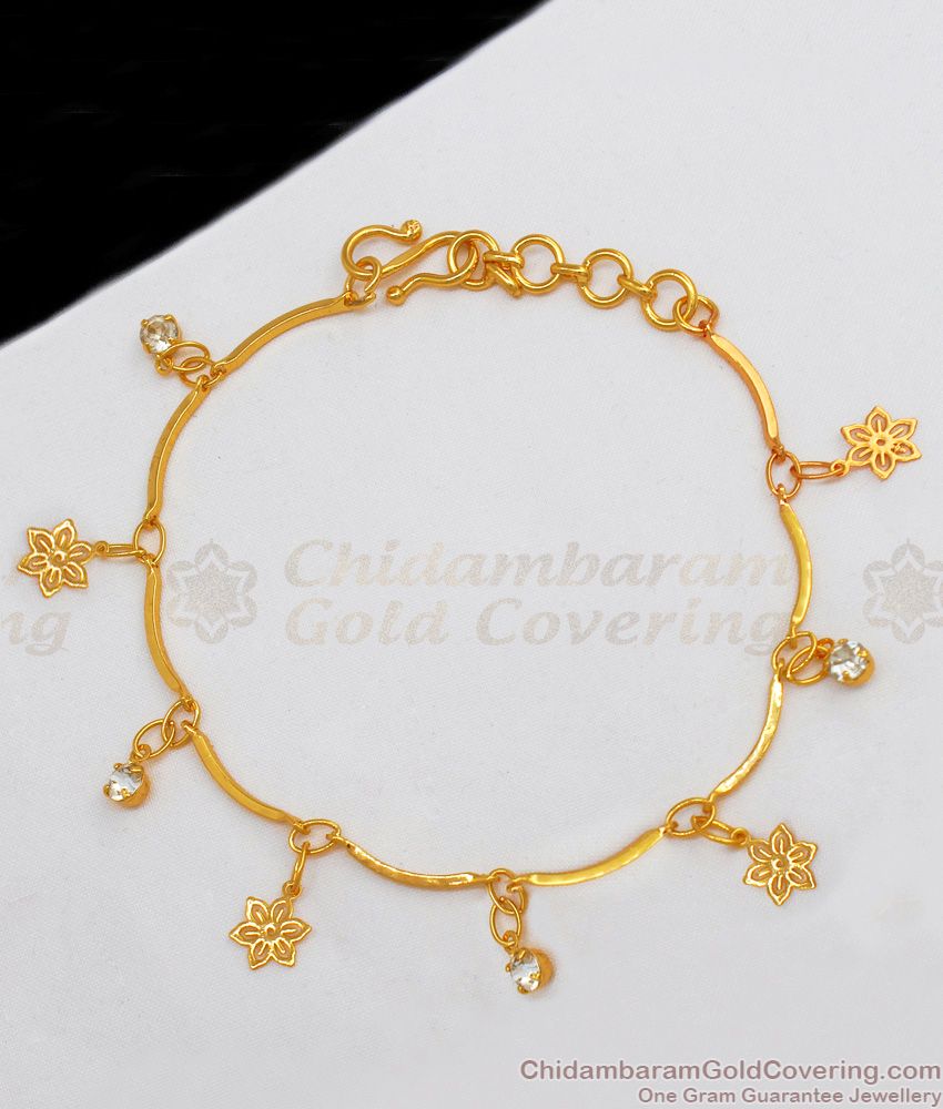 Fashion Gold Bracelet Hanging Type White Stones Bracelet For Girls BRAC263