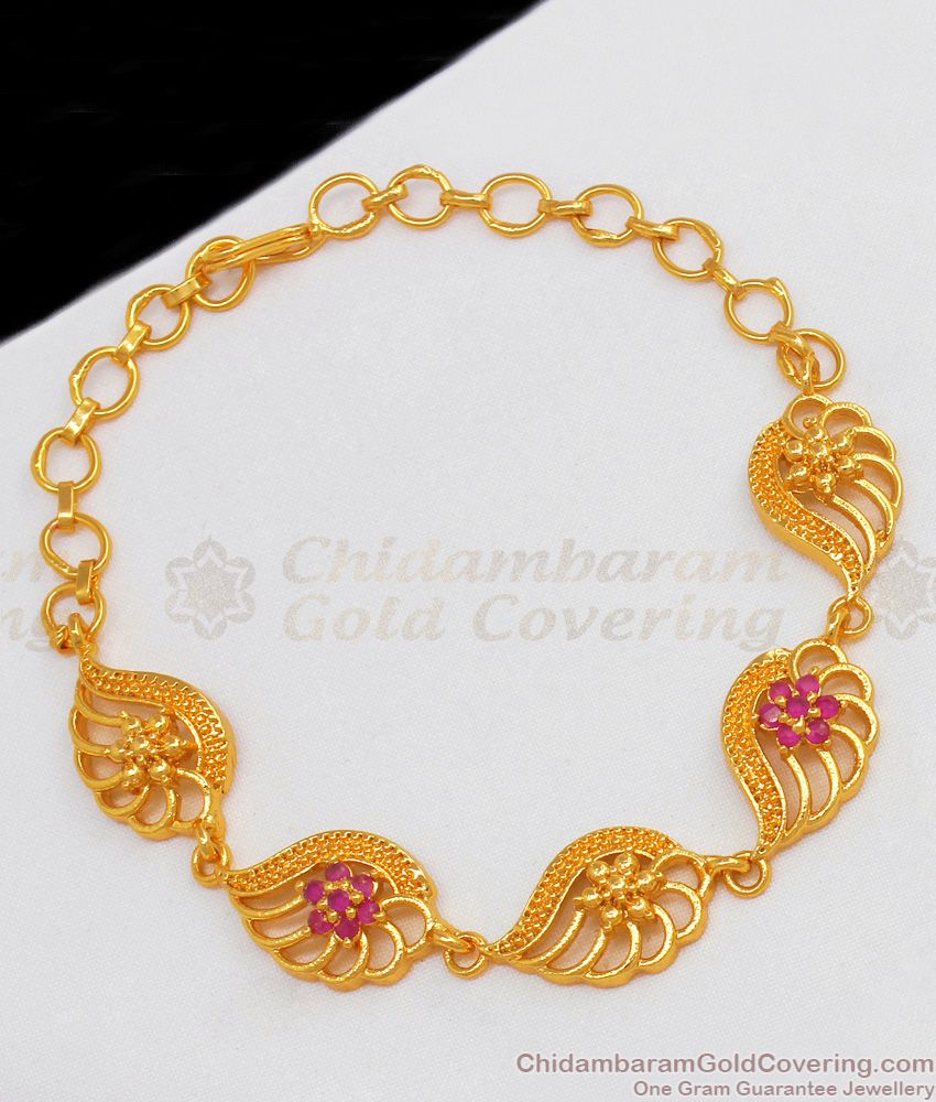 Ruby Stone Gold Bracelet Design For Special Occasions For Ladies BRAC269