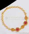 AD Pink Stone Gold Bracelet Ladies Light Weight Design For Daily Wear BRAC276