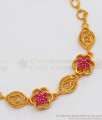 AD Pink Stone Gold Bracelet Ladies Light Weight Design For Daily Wear BRAC276