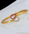1 Gram Gold Bracelet With Full Ruby AD White Stone Collection Online BRAC287