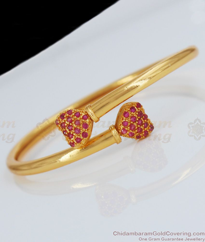 One Gram Gold Bracelet With Full Ruby Stone Collection BRAC291