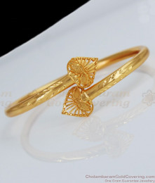 Leaf Pattern Design Plain Gold Bracelets for Daily Office | College Wear BRAC294