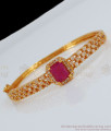 Stunning Ruby Stone Open Type Gold Bracelet For Girls BRAC302