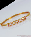 Sparkling Ruby White Stone Gold Open Type Bracelet BRAC304