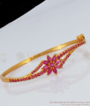 Attractive Flower Full Ruby Stone Gold Bracelet BRAC307
