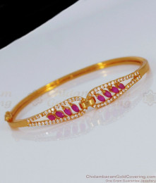 New Trendy Ruby White Stone Gold Open Type Bracelet BRAC312 New Trendy Ruby White Stone Gold Open Type Bracelet BRAC312