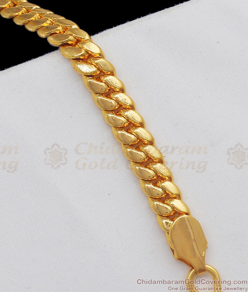 Knitted Design Gold Bracelet For Men Party Wear BRAC319