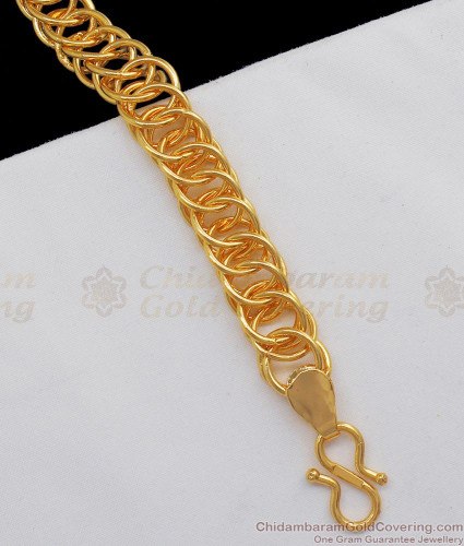 Mens Gold-Tone Stainless Steel Curb Link Chain Bracelet - Walmart.com