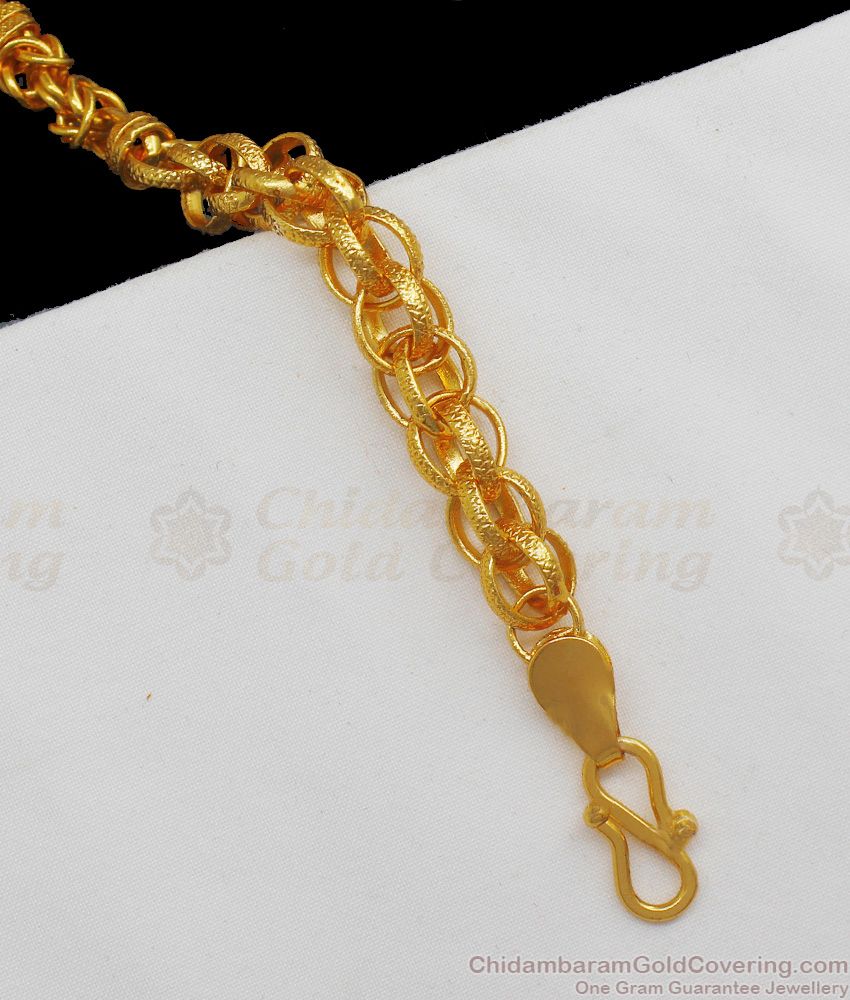 Latest Spring Type Mens Gold Bracelet For Party Wear BRAC335