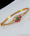 Beautiful Ruby Emerald Stone Gold Open Type Bracelets BRAC349