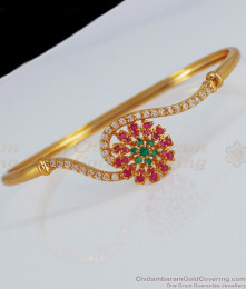 Attractive Multi Stone Ruby Stone Gold Bracelets For Party Wear BRAC353