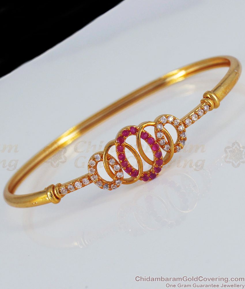 Bridesmaid Collections Oval Design Gold Bracelet For Party Wear BRAC364