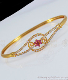  Ruby White Stone Gold Bracelets For Womens Online Collections BRAC366