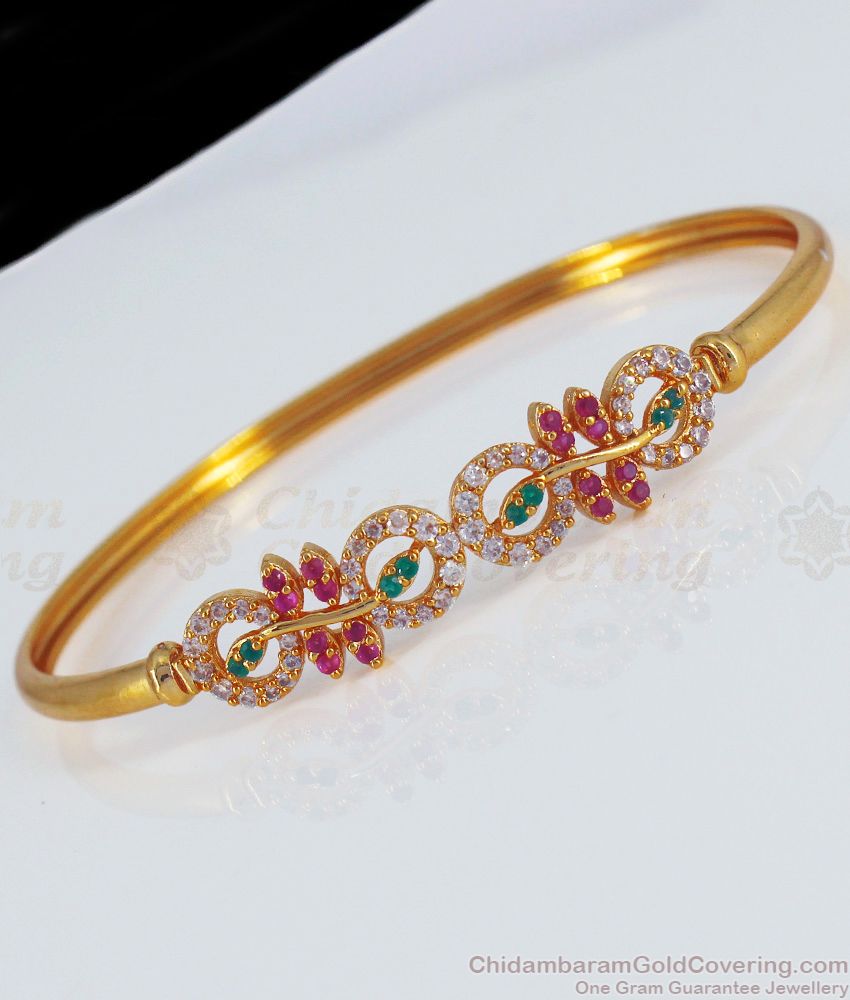 Colorful Multi Stone Gold Bracelets For Party Wear Collections BRAC375